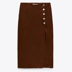 Zara Linen Button Down Skirt. Size Medium